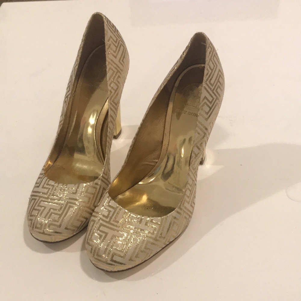 Tory Burch gold heels, size 9